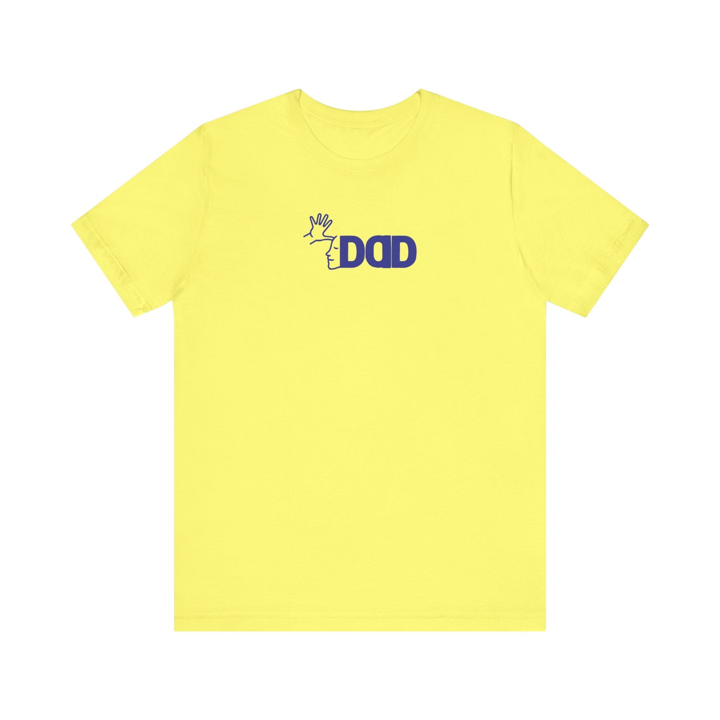 DAD in American Sign Language (BLUE decal) Unisex Jersey Short Sleeve Tee