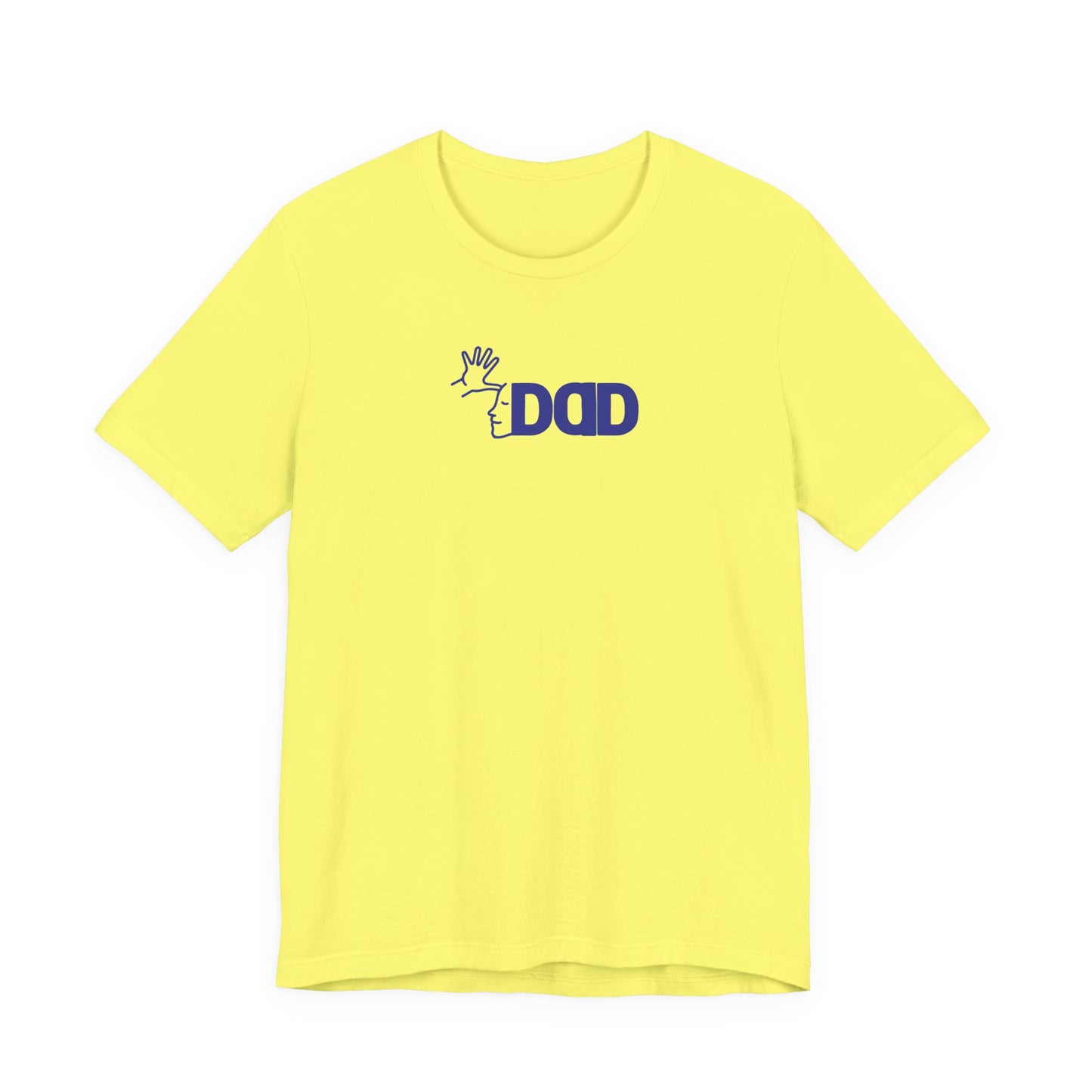 DAD in American Sign Language (BLUE decal) Unisex Jersey Short Sleeve Tee