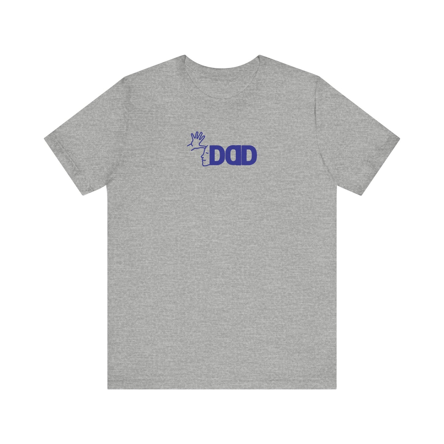 DAD in American Sign Language (BLUE decal) Unisex Jersey Short Sleeve Tee
