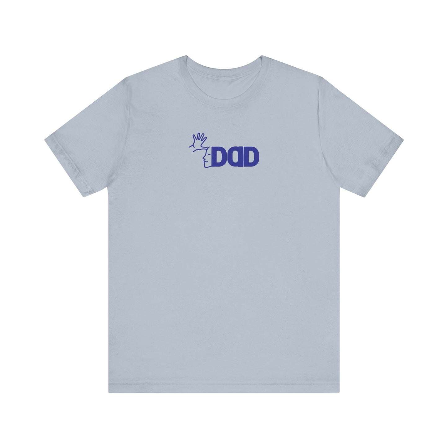 DAD in American Sign Language (BLUE decal) Unisex Jersey Short Sleeve Tee