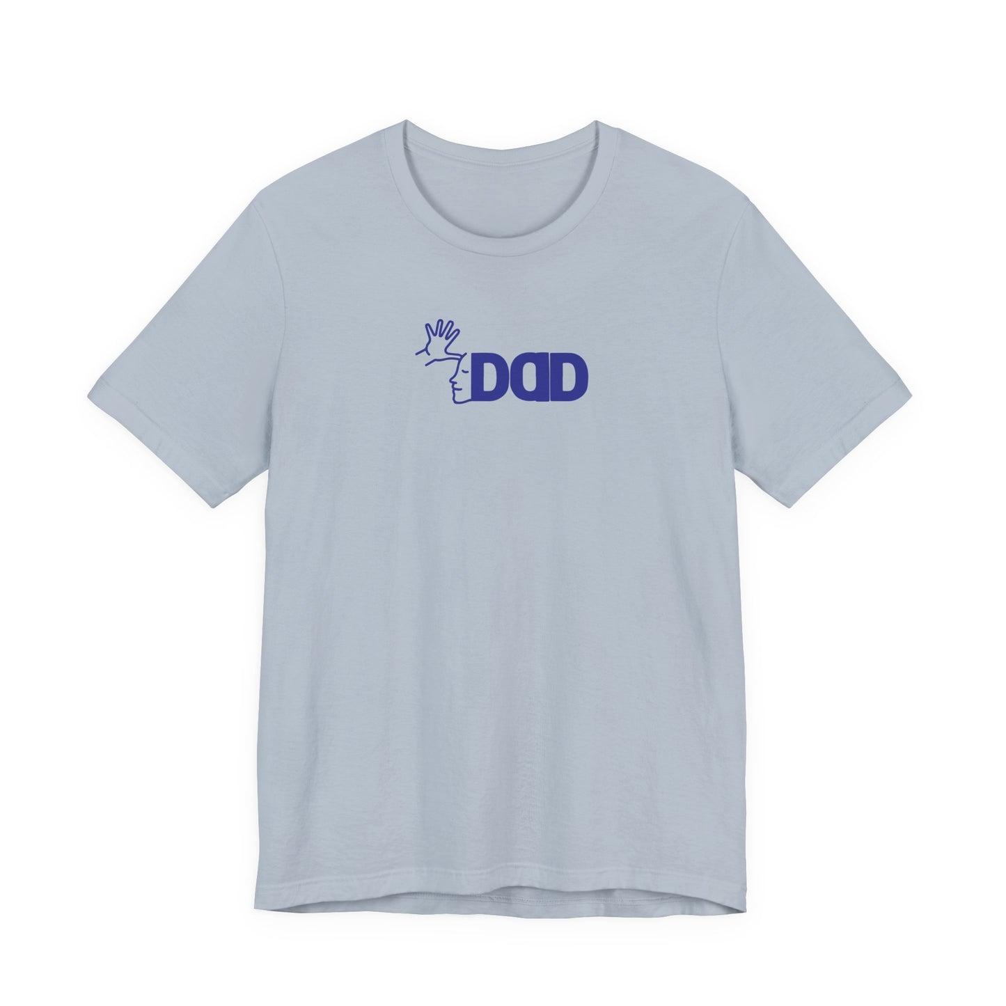 DAD in American Sign Language (BLUE decal) Unisex Jersey Short Sleeve Tee