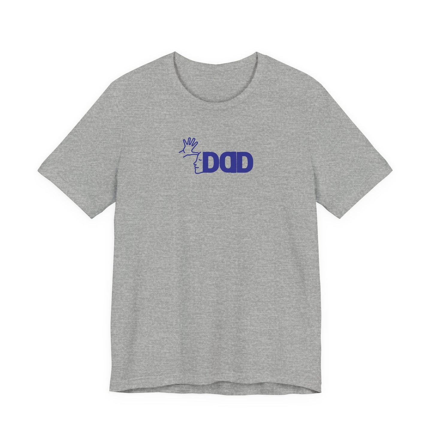 DAD in American Sign Language (BLUE decal) Unisex Jersey Short Sleeve Tee