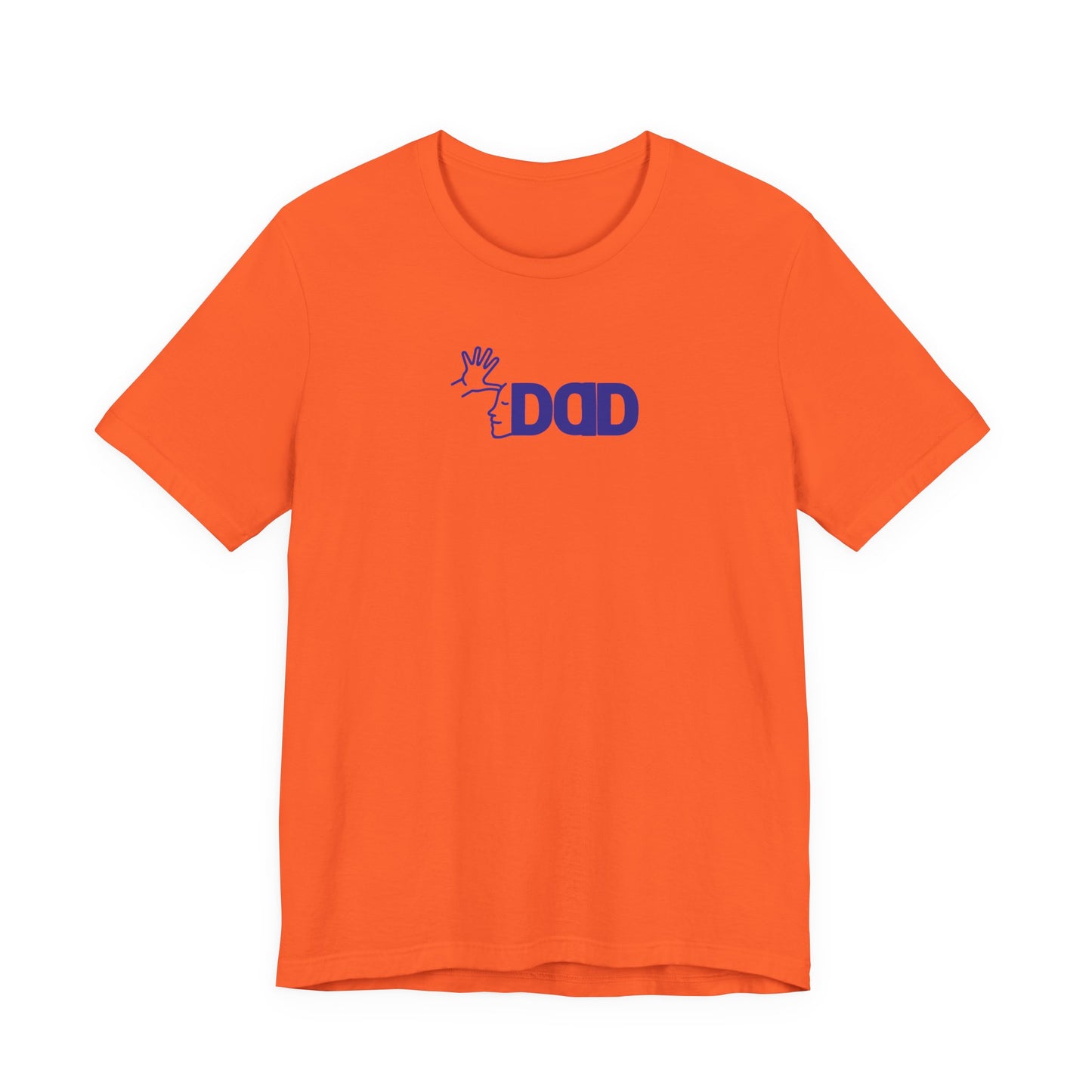 DAD in American Sign Language (BLUE decal) Unisex Jersey Short Sleeve Tee