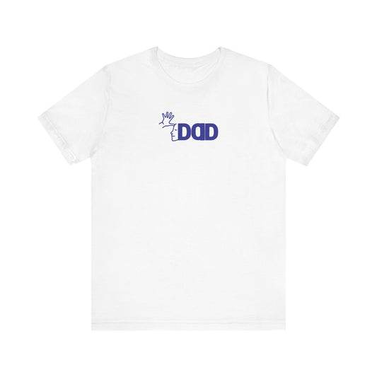 DAD in American Sign Language (BLUE decal) Unisex Jersey Short Sleeve Tee