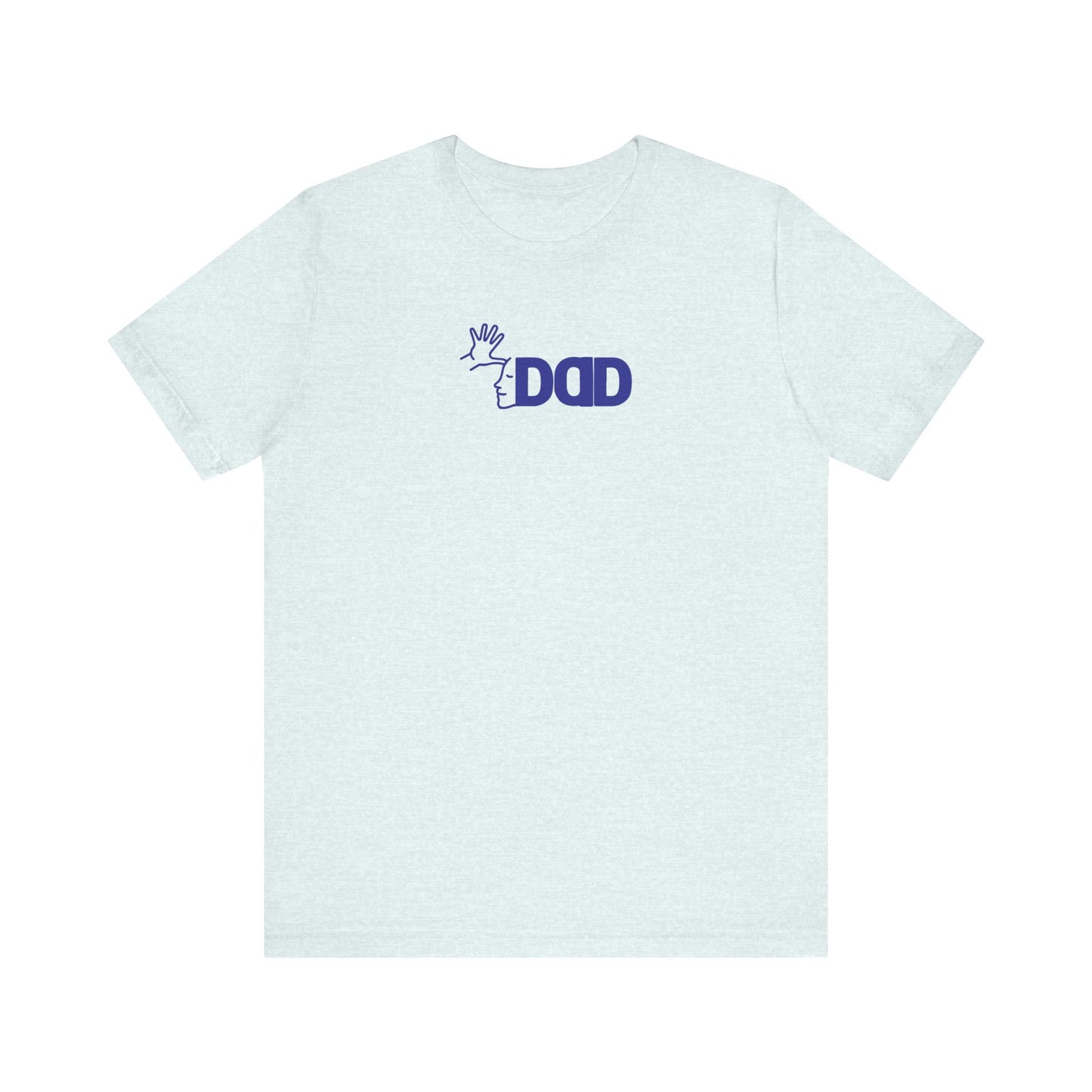 DAD in American Sign Language (BLUE decal) Unisex Jersey Short Sleeve Tee