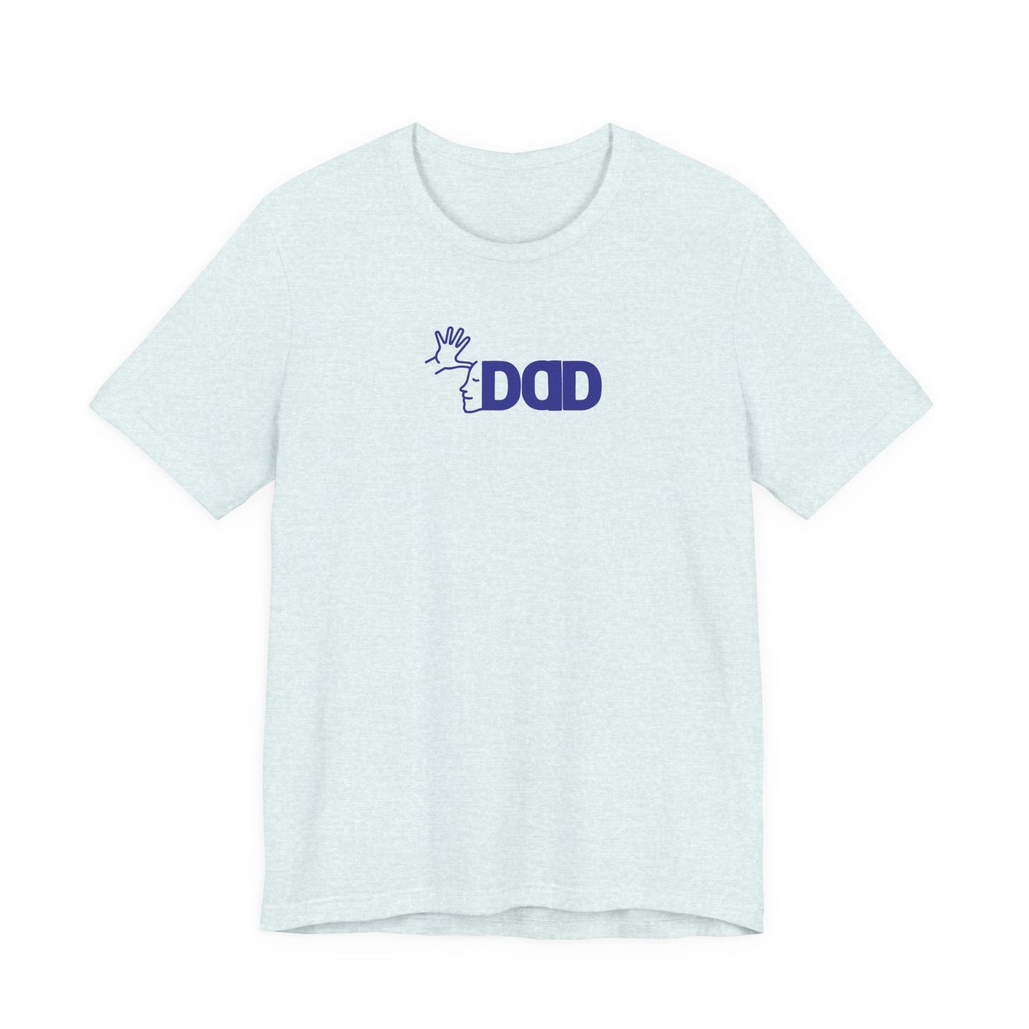DAD in American Sign Language (BLUE decal) Unisex Jersey Short Sleeve Tee